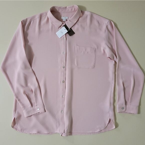 J. Jill Rosewater Pink Button-Down Long Sleeve Blouse - Picture 2 of 14